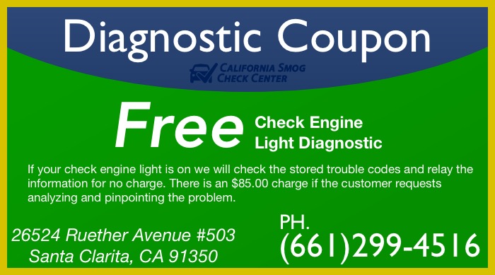 A coupon for Engine Diagnostic Service at Santa Clarita